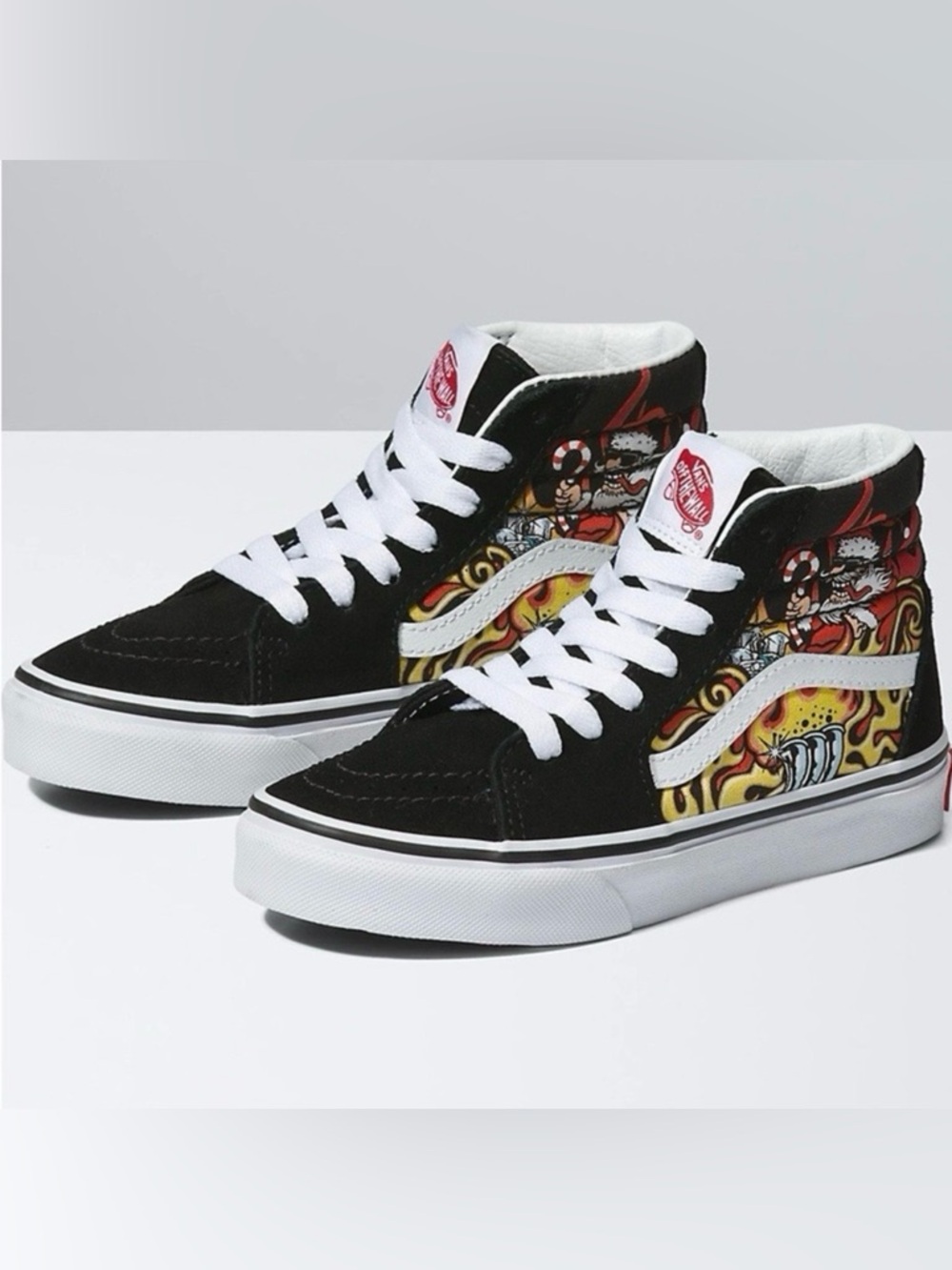 NIB Vans  Sk8-Hi Santa Flame Black men size 8/ women size 9.5